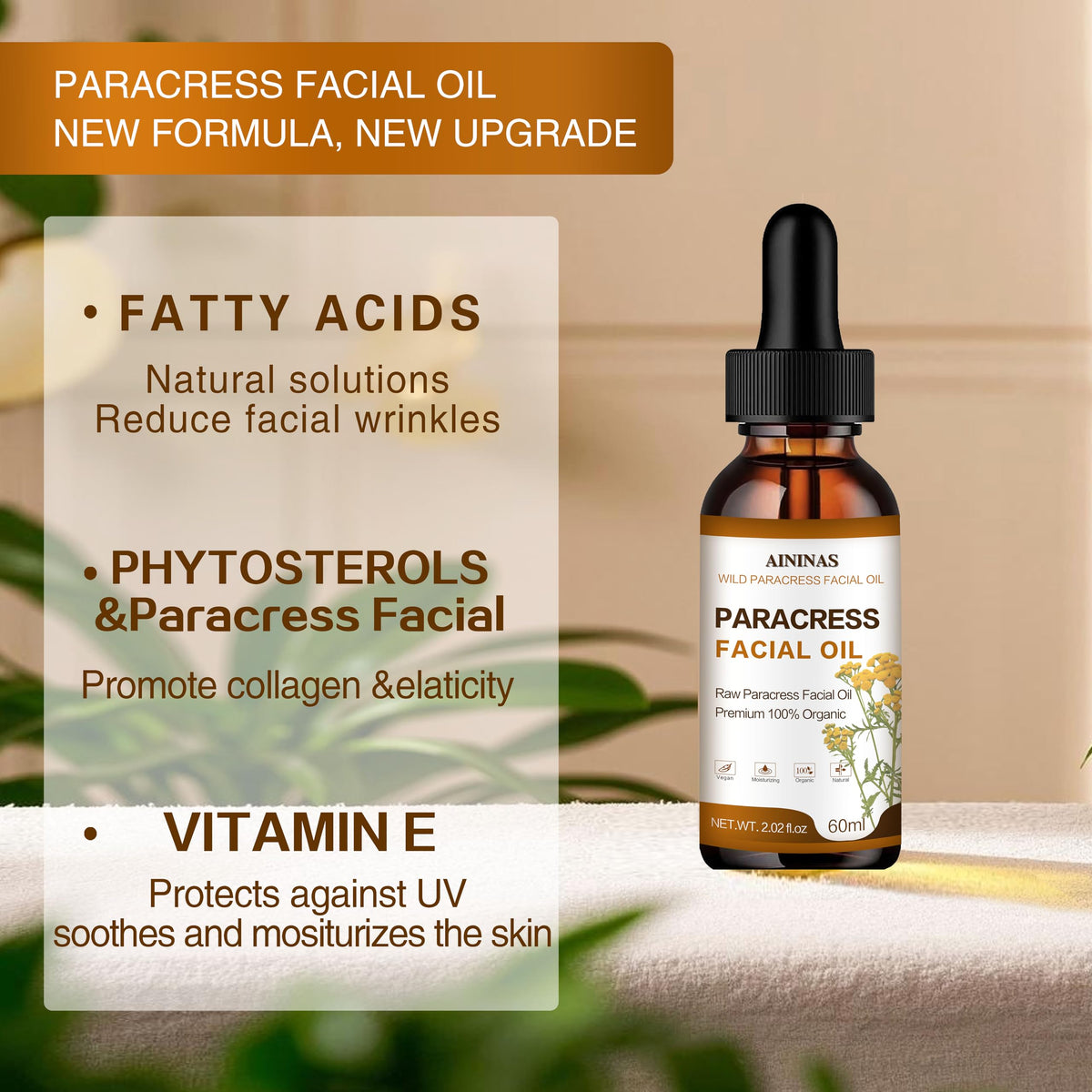 Generic AIninas Paracress Oil dropper enabling precise, mess-free application.