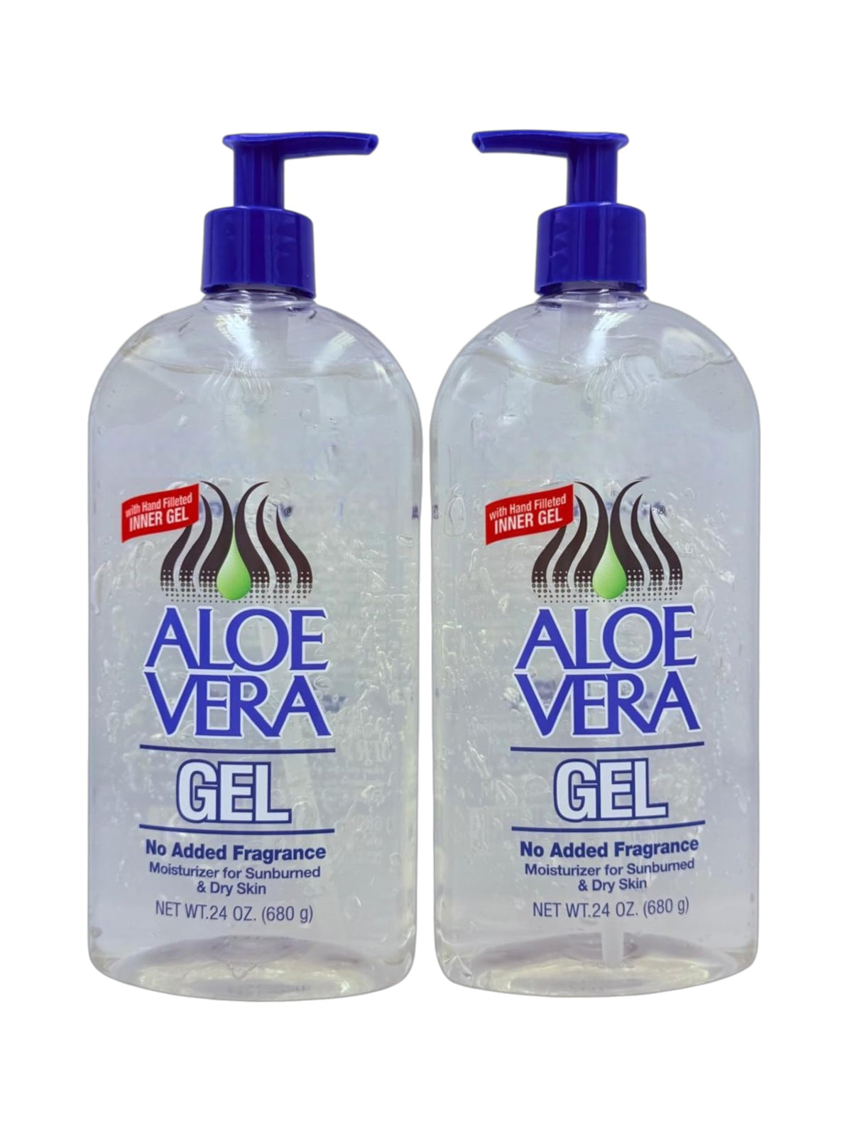 Generic Aloe Vera Gel bottle pour showing light hydration for face and body