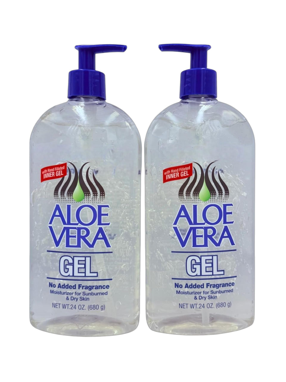 Generic Aloe Vera Gel bottle pour showing light hydration for face and body