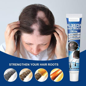 Generic Alopecia Hair Growth Cream on palm shows easy, non-greasy absorption