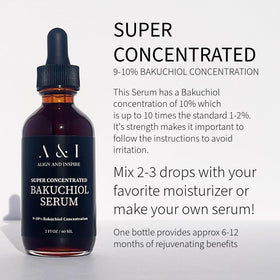 Generic Bakuchiol Serum front label highlights Made in U.S.A. and organic ingredients.