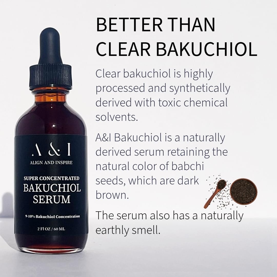 Generic Bakuchiol Serum texture swatch shows creamy, quick-absorbing finish for all skin types.