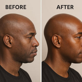 Generic Bald Head Balm beeswax bar highlights natural shielding and long-lasting moisture.