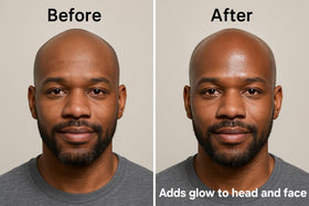 Generic Bald Head Balm organic argan and jojoba oils nourish the scalp.