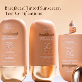 Generic Barefaced Sunkissed tinted sunscreen being applied for even coverage.