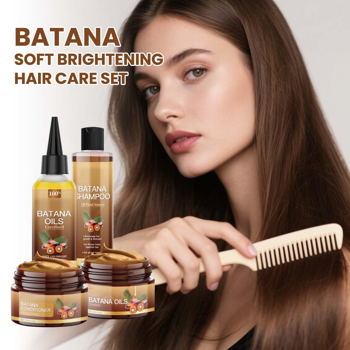 Generic Batana hair care routine with the four-piece set.