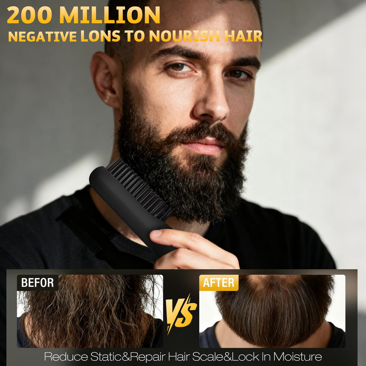 Generic Beard Straightener showing 7 heat settings for customizable beard care.
