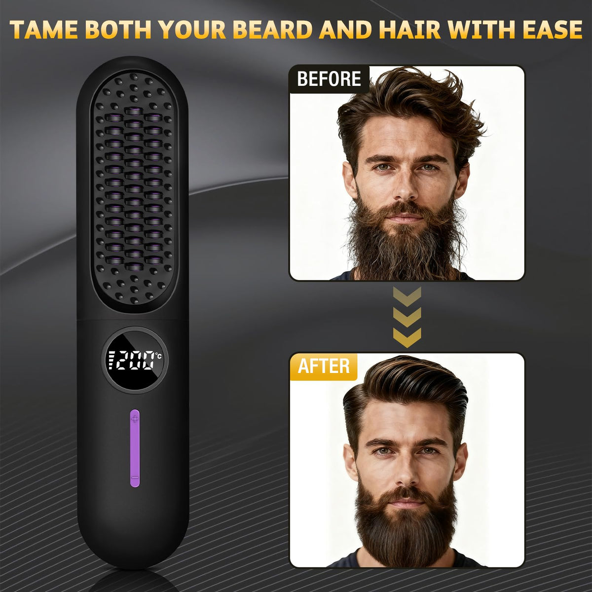 Generic Beard Straightener cordless in use for convenient on-the-go styling.
