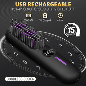 Generic Beard Straightener being held for precise top-to-bottom beard shaping.