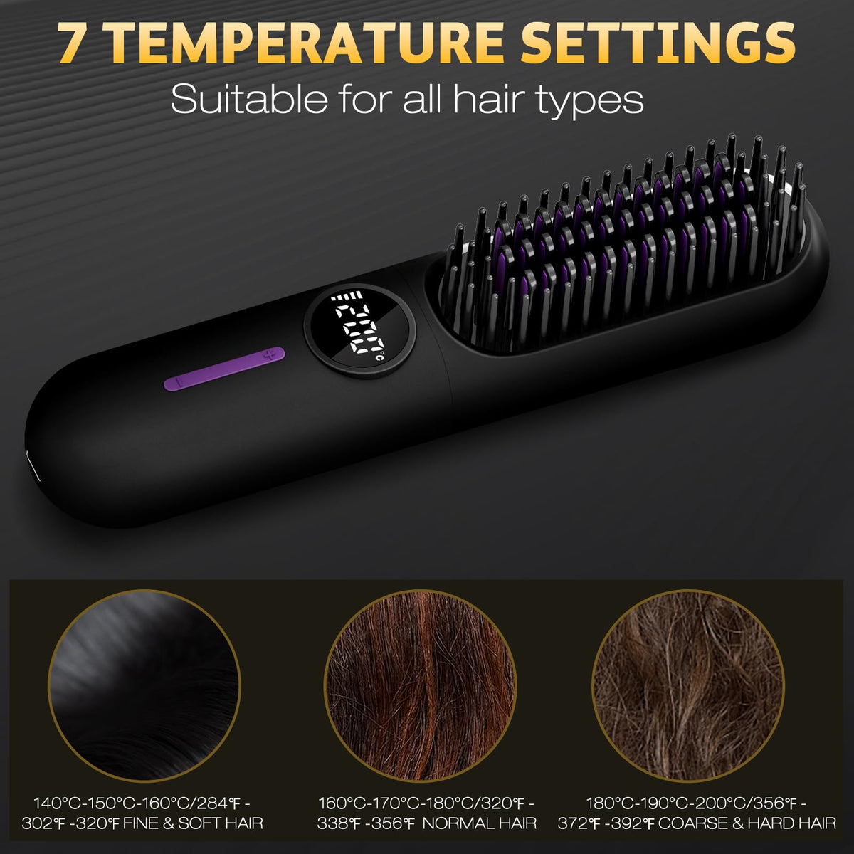 Generic Beard Straightener in travel case for portable grooming anywhere.