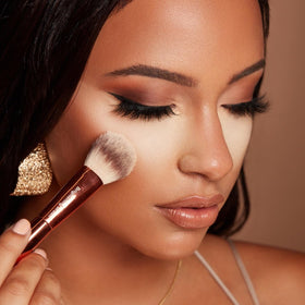 Generic Beauty Creations Bye Filter Loose Setting Powder Honey Me in use for baking under eyes