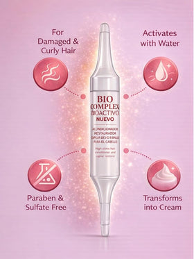 Creamy texture forms when water activates the ampoules.