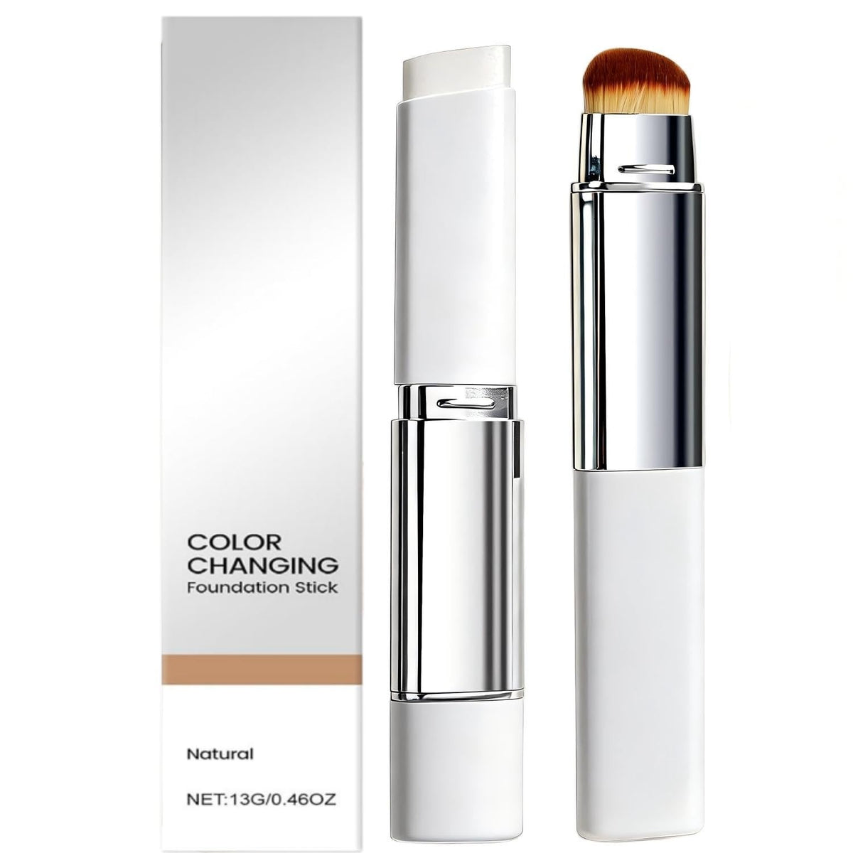 Generic Blanc Cover color-changing foundation stick demonstrates adaptive shade for a seamless finish.