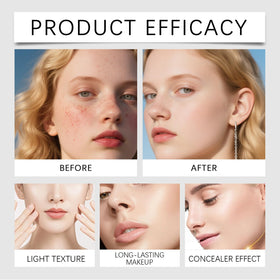 Generic Blanc Cover dual-ended design features a soft brush for easy blending.