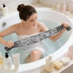 Blissal towel used on back and shoulders for easy access