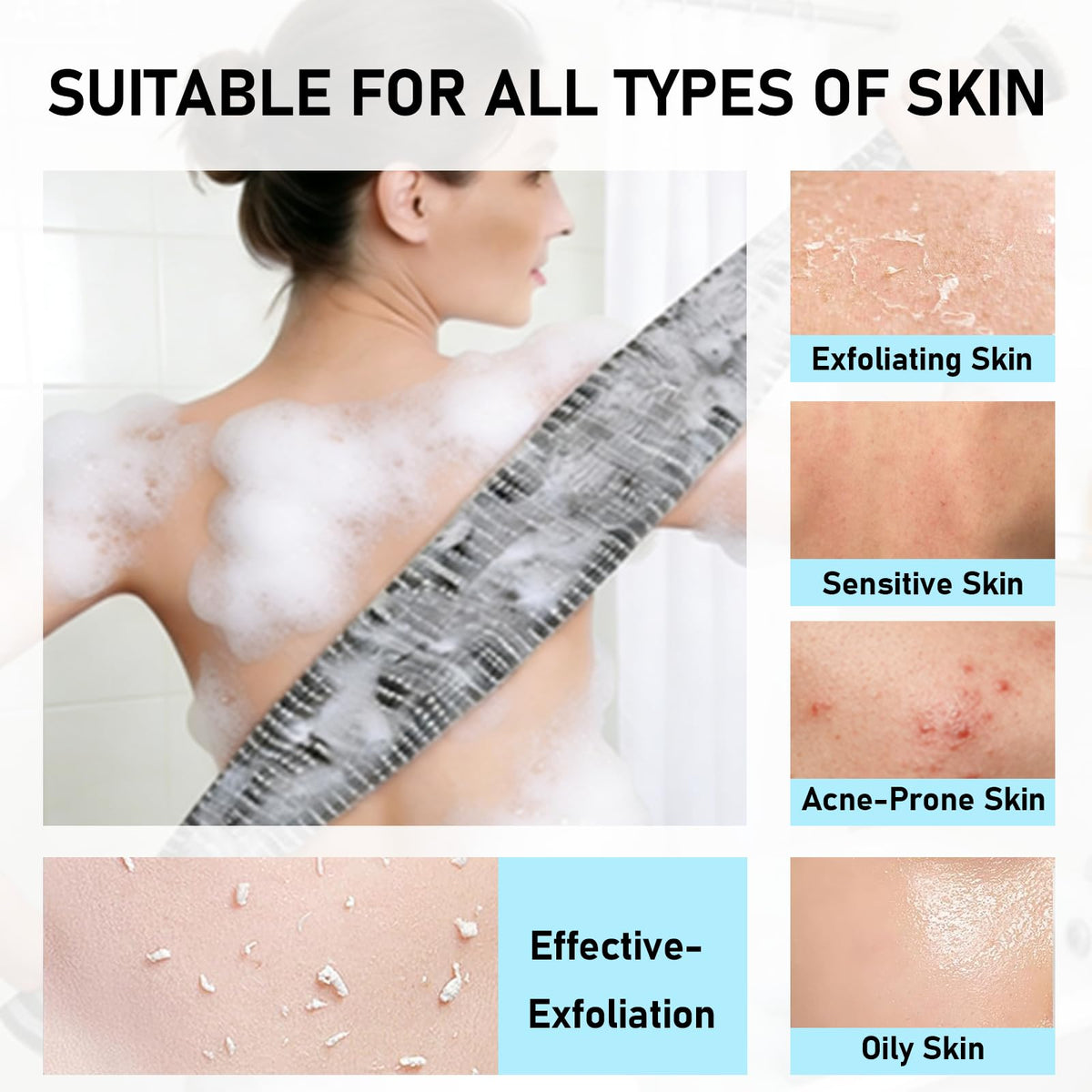 Blissal full-body exfoliation reach from shoulders to feet