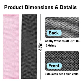 Blissal two-sided exfoliating towel shown for gentle daily care