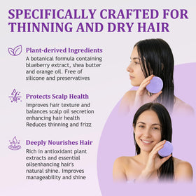Generic Blueberry Fields shampoo bar lather on scalp for refreshing cleanse