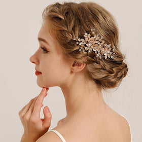 Generic Bridal Hair Accessory with Veil complements veil for cohesive wedding styling