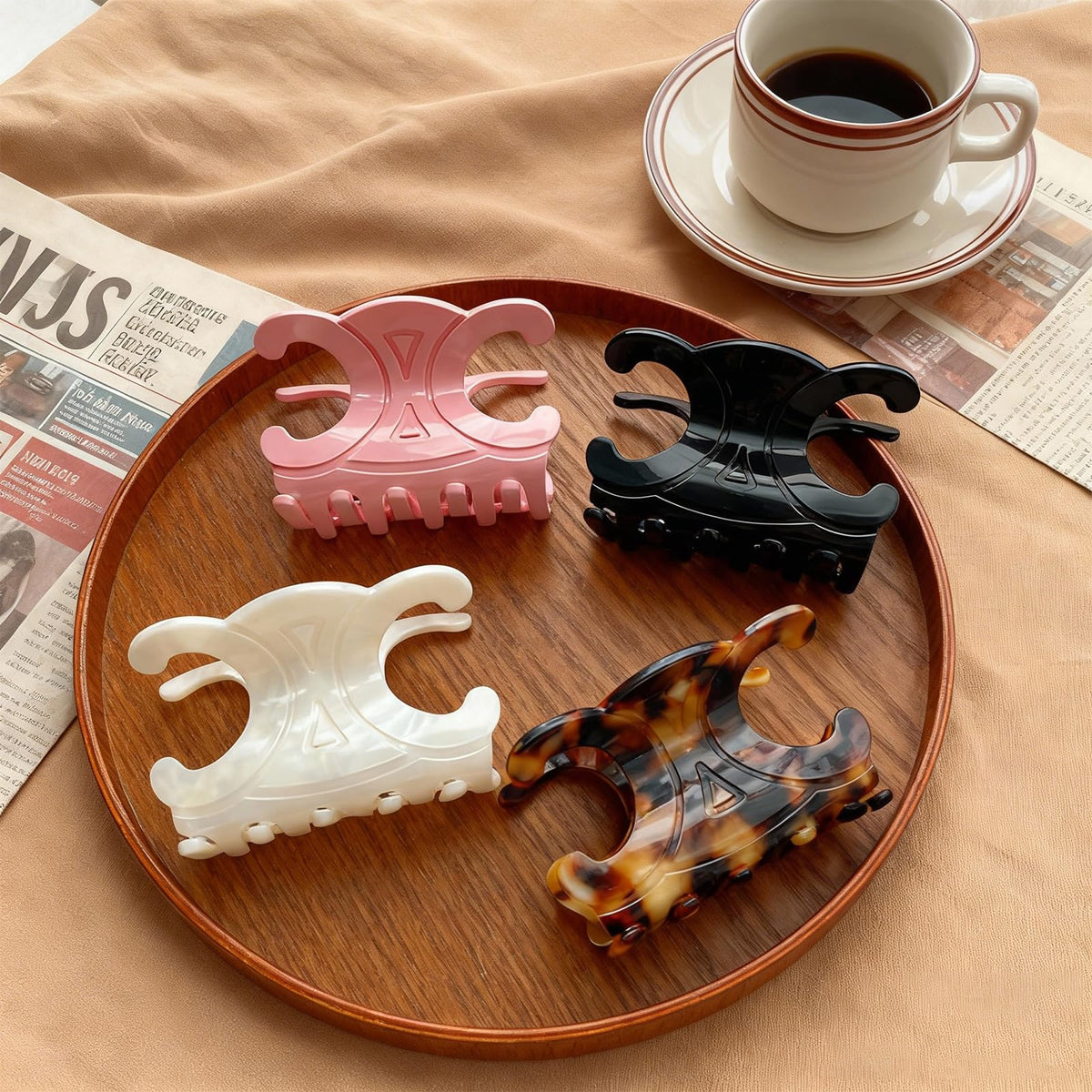 Generic acetate clips stow easily in bags for quick touch-ups
