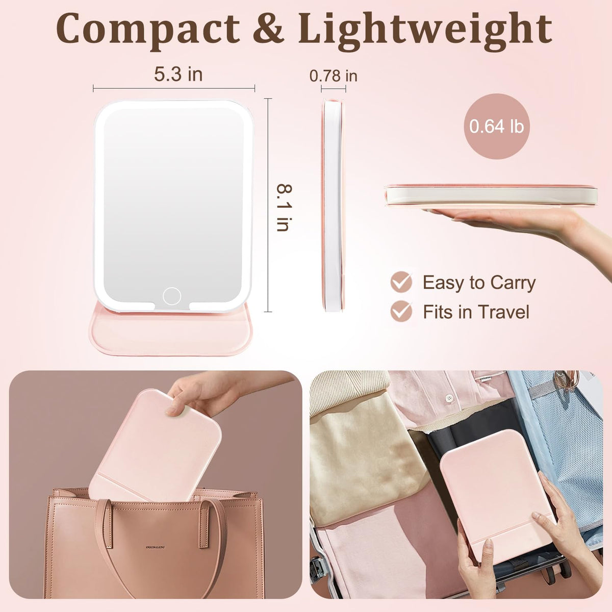 Generic clear glass reflection for sharp grooming and makeup.