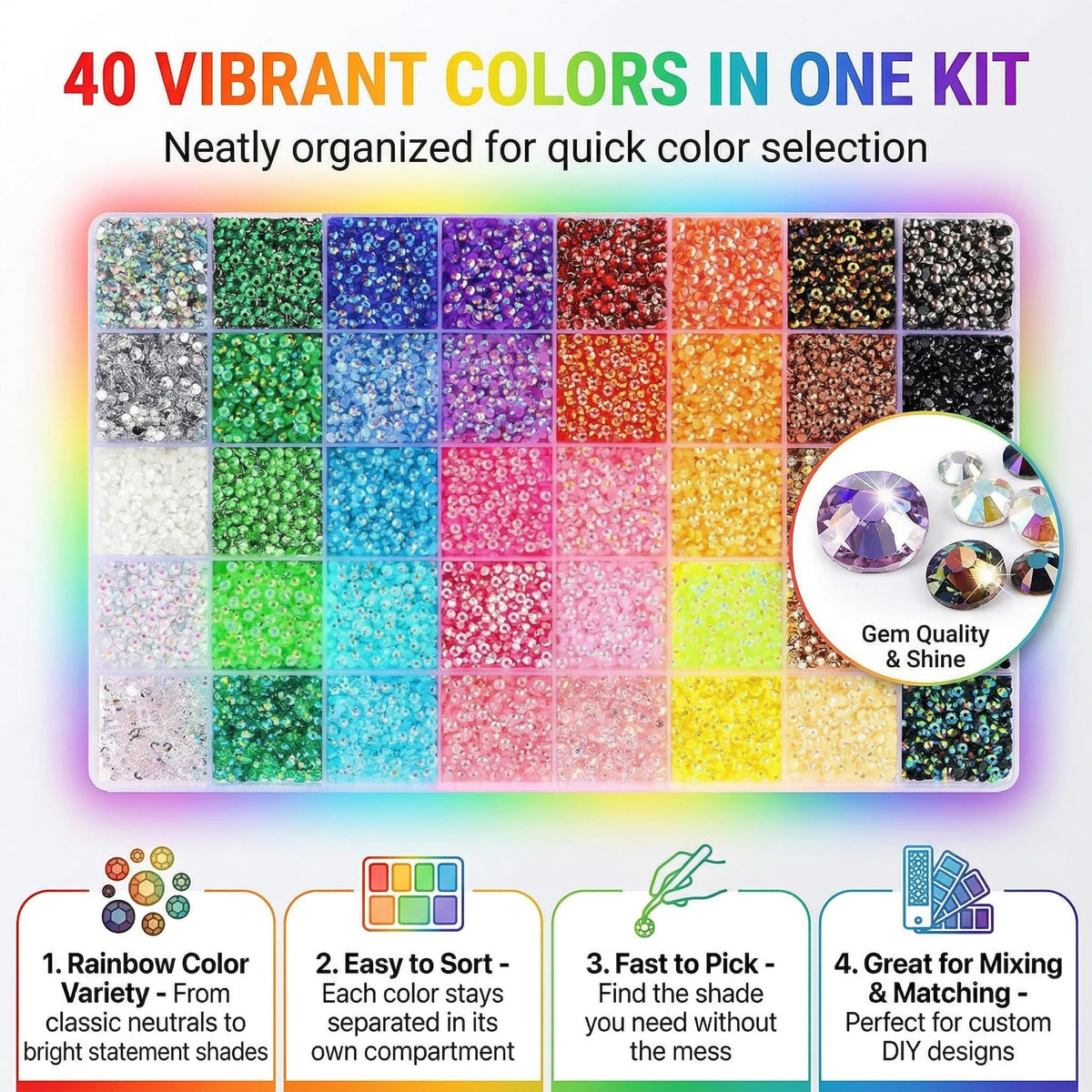 Generic clear rhinestone adhesive with a precision tip for controlled application
