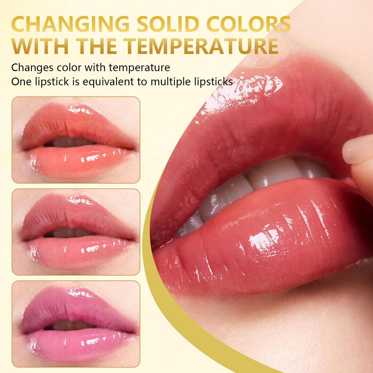 Generic Color Changing Lipstick transferproof gloss demonstrates smudge-free wear through meals.