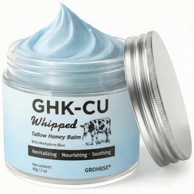 Generic copper peptides GHK-CU balm jar closeup for daily nourishment.
