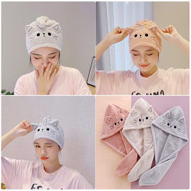 Generic Cute Cat microfiber towel close-up showing absorbent fibers for fast drying