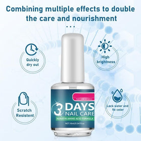 Generic 3 Days Nail Care Oil dropper applying to cuticles for easy routine