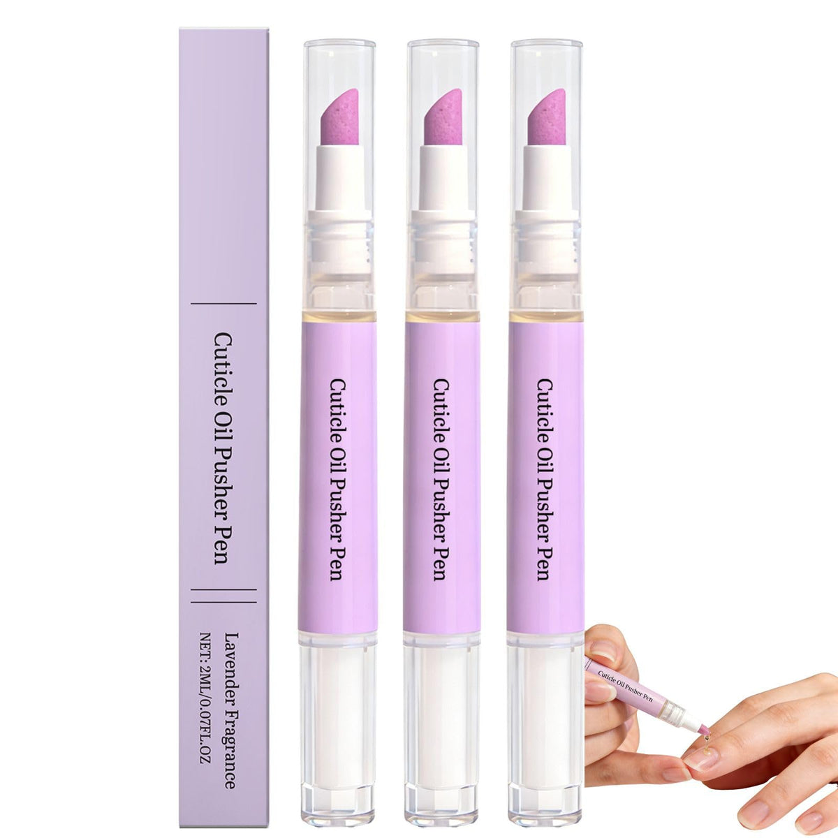 Generic cuticle oil pen with ceramic tip for precise nourishment of nails.