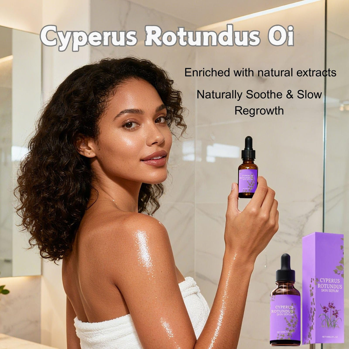 Generic Cyperus Rotundus Oil dropper enables precise application.