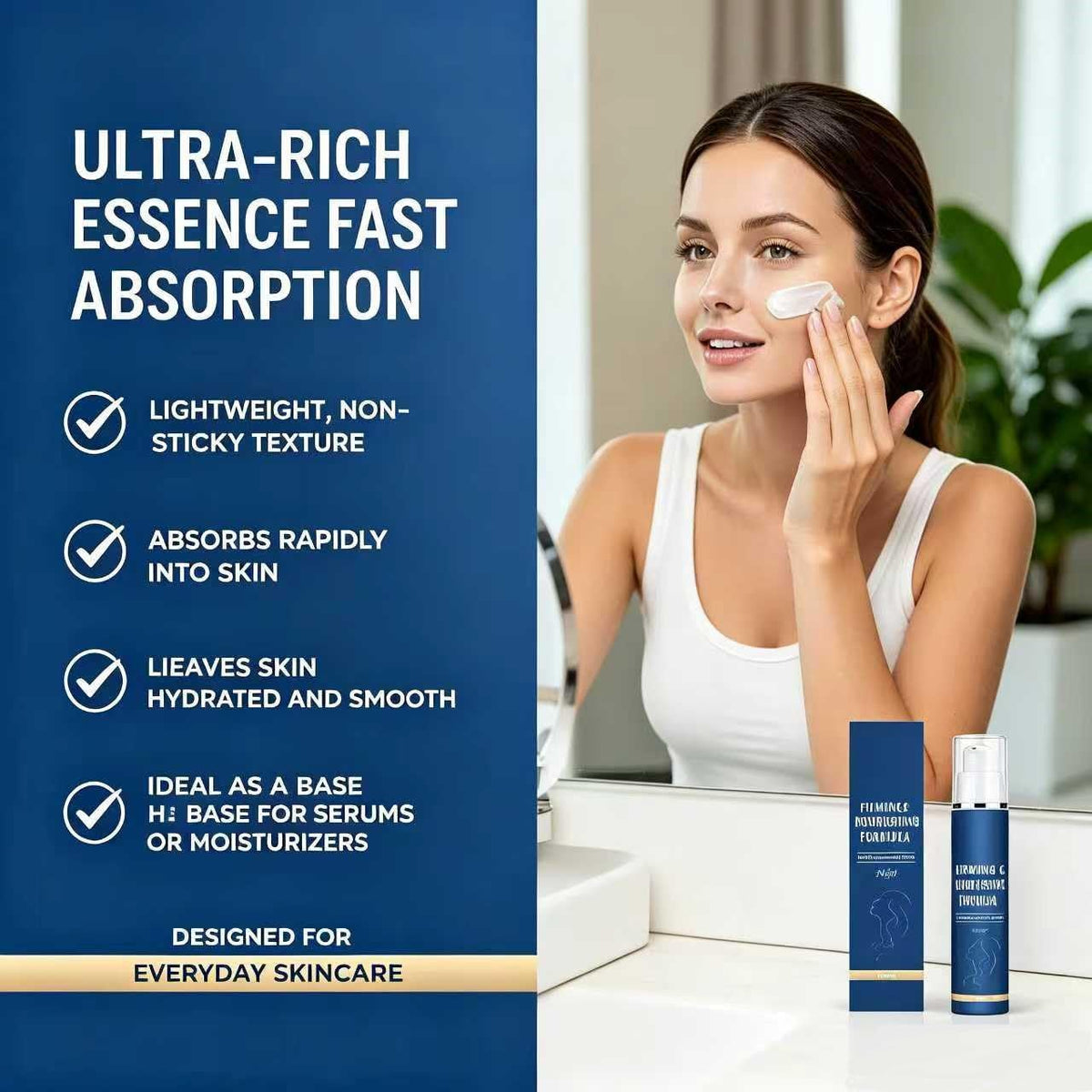 Generic daily routine use showing easy morning and night application
