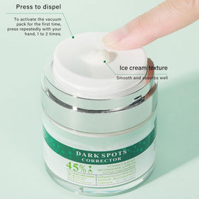Skin close up after applying Generic Dark Spot Cream showing hydration