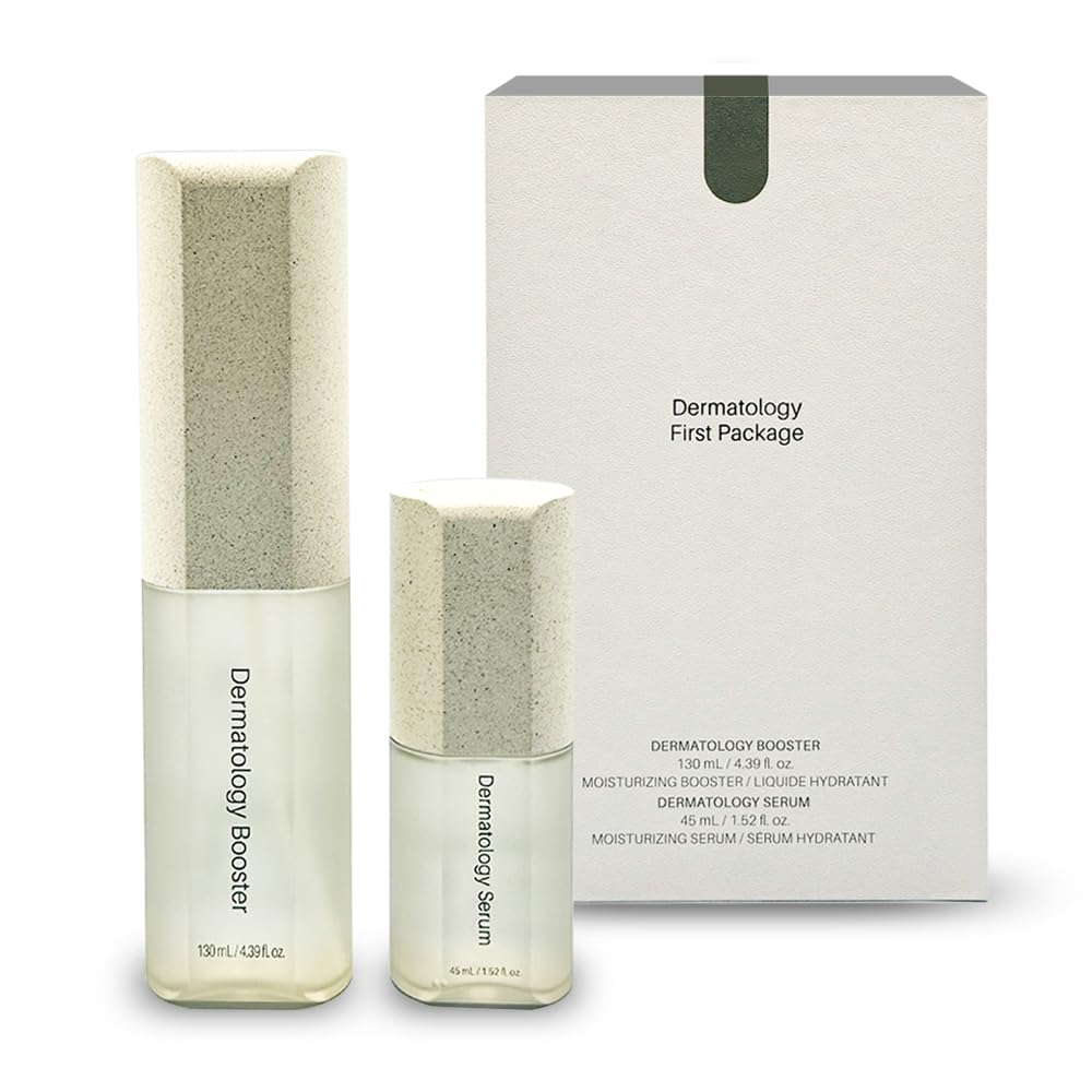 Generic Dermatology First Serum bottle pour offers lightweight nourishment for travel skincare.