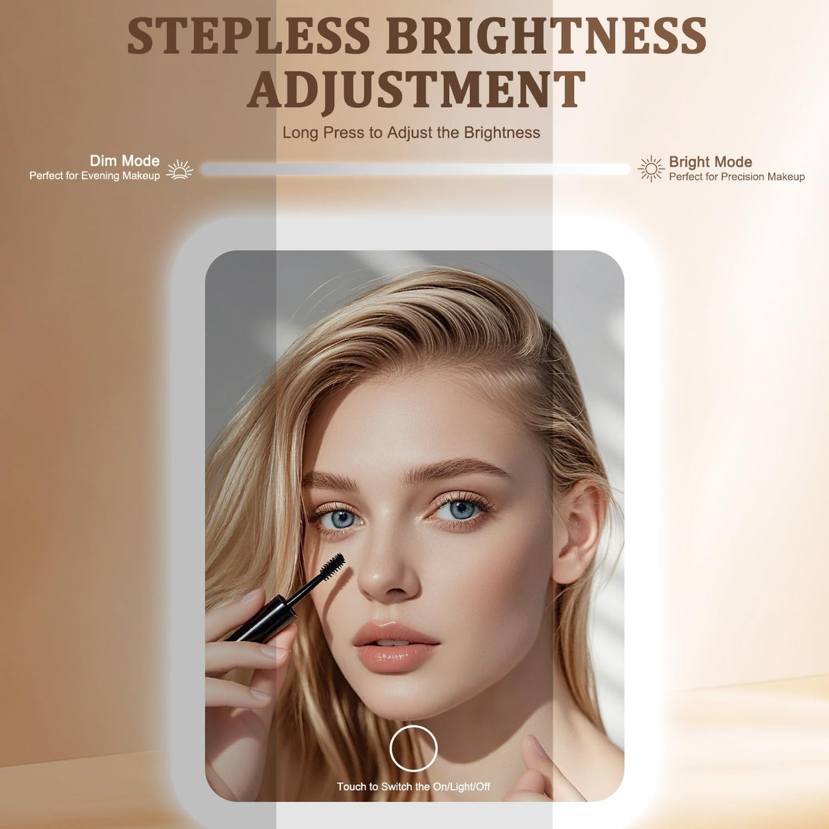 Generic dimmable three-color lighting enhances visibility in any environment.