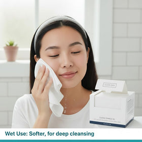 Generic Disposable Face Towels XL close-up highlights ultra soft material for sensitive skin.