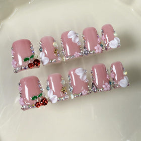 Generic Duck Press on Nails floral pattern adds feminine flair to any event