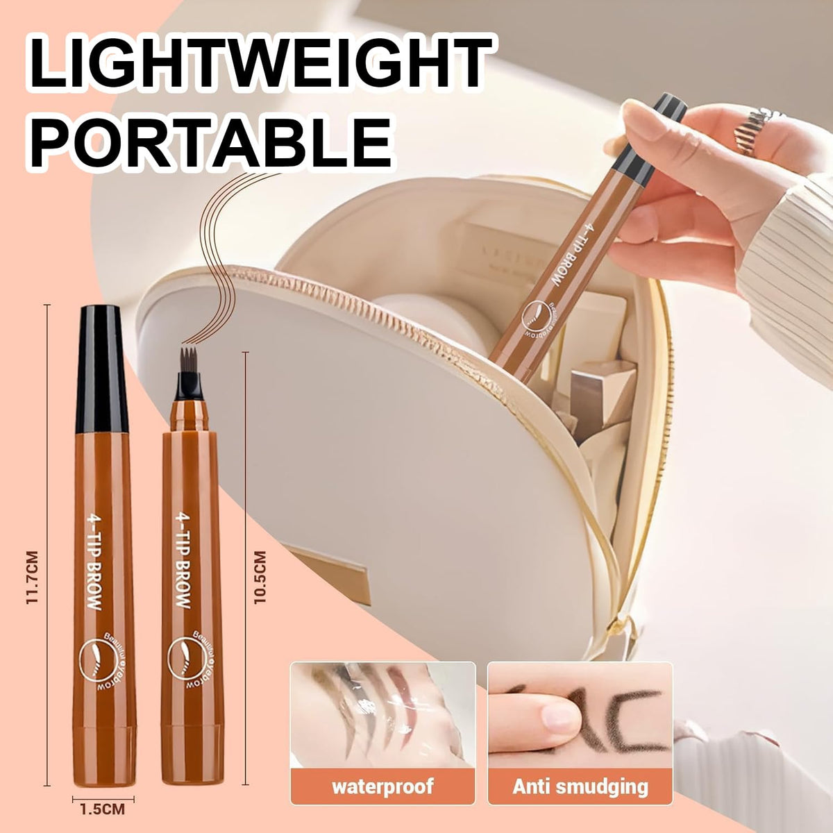 Generic easy-to-apply brow pencil for quick outlining, filling, and shaping
