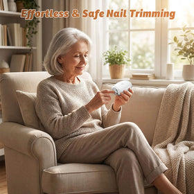 Generic Electric Nail Clipper LED light highlights nail edges for accurate trims in dim environments.