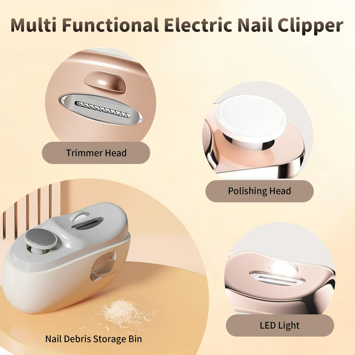 Generic Electric Nail Clipper designed for seniors with smooth operation.