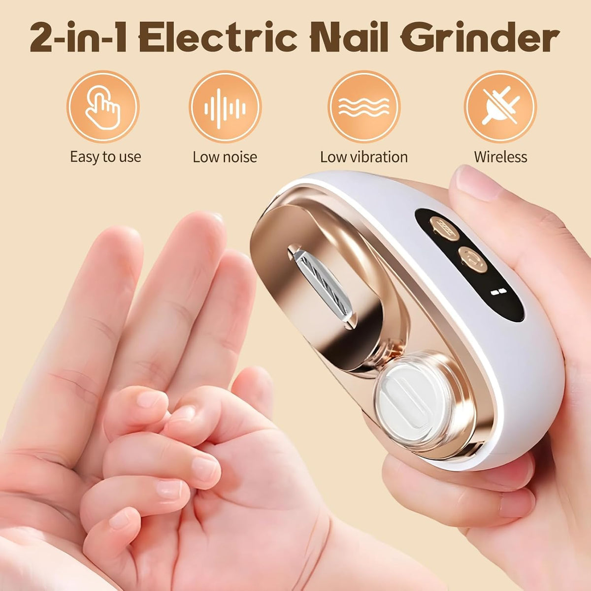 Generic Electric Nail Clippers 3in1 close-up of trimming port and storage