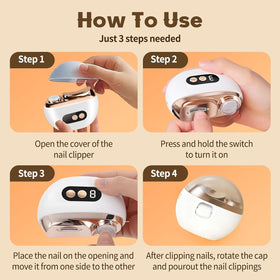 Generic Electric Nail Clippers easy use in step-by-step instruction view