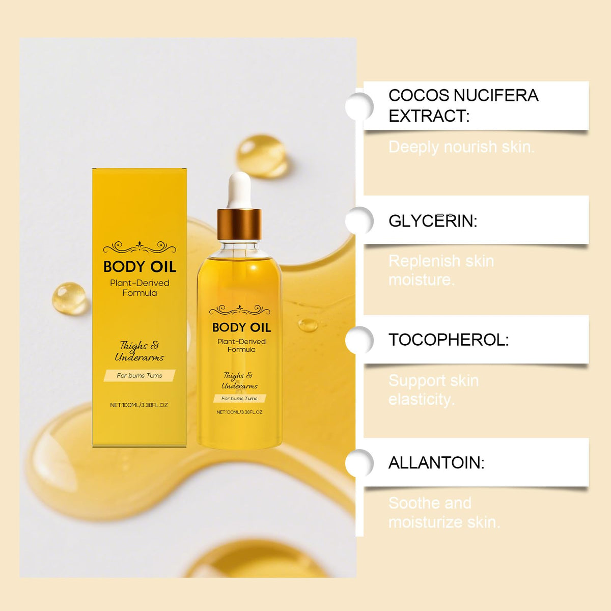 ERAE Queen Body Oil absorbed into skin for a soft feel