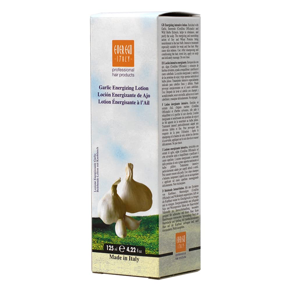 Generic Ever Ego Garlic Seaweeds ingredients label showcases natural extracts for scalp balance.