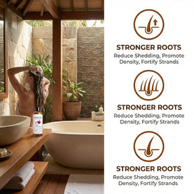 Excalvo onion shampoo suitable for all hair types with balanced shine.