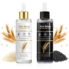 Generic Exfoliating Rice Peel Shot bottle pour showing gentle exfoliation for all skin types