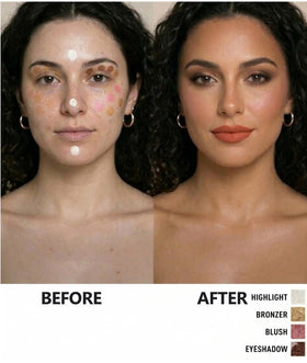 Generic Eye and Cheek Palette contour and highlight shades for sculpted cheeks.