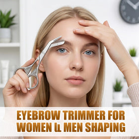 Versatile eyebrow scissors suitable for trimming facial hair or lashes.