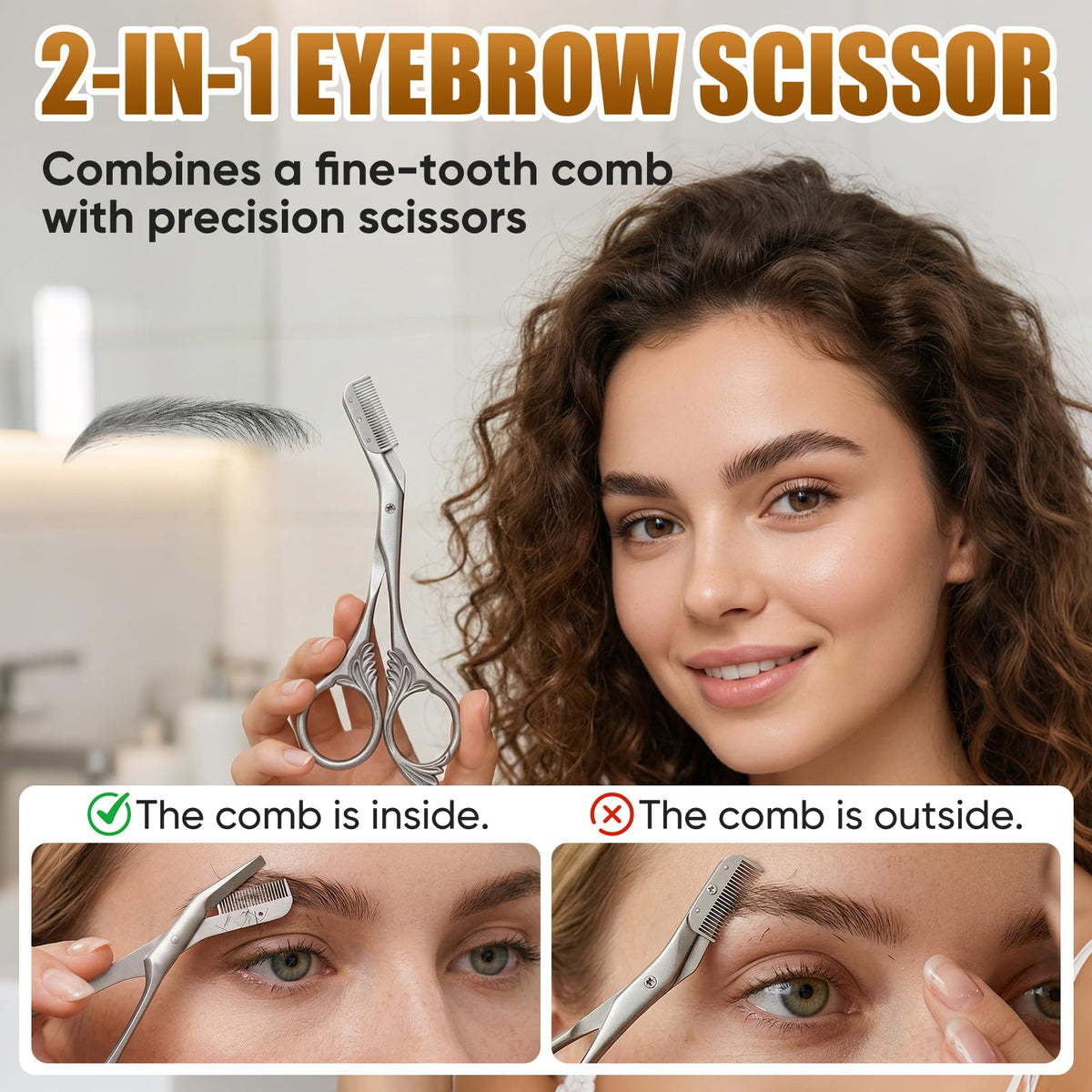 Generic Eyebrow Scissors in durable stainless steel for lasting sharpness.